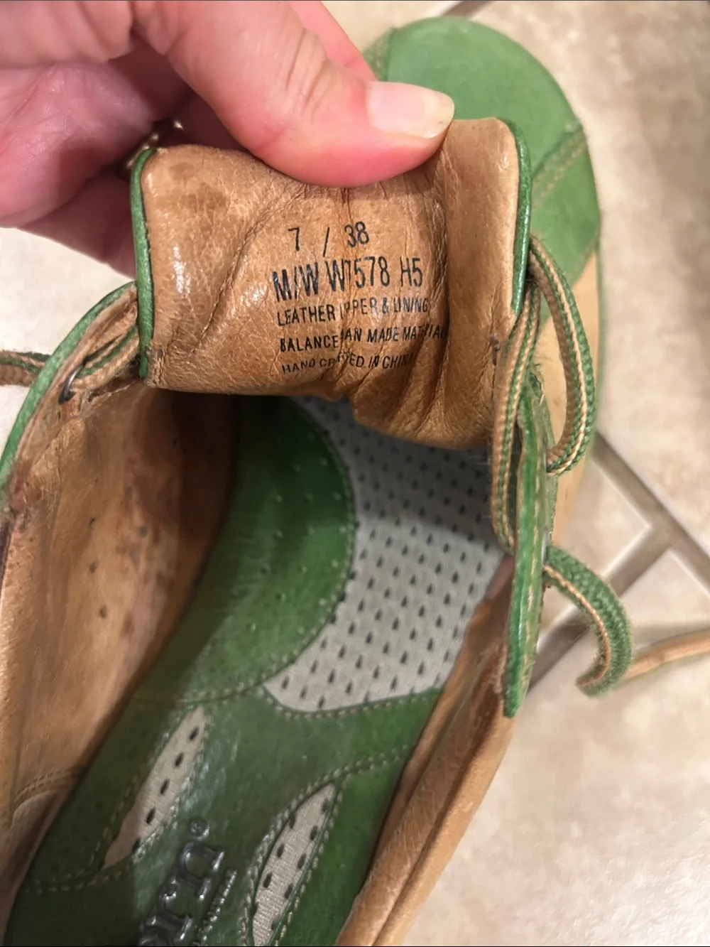 Born  Hawkeye Green/Tan Leather Lace-Up Sneakers
